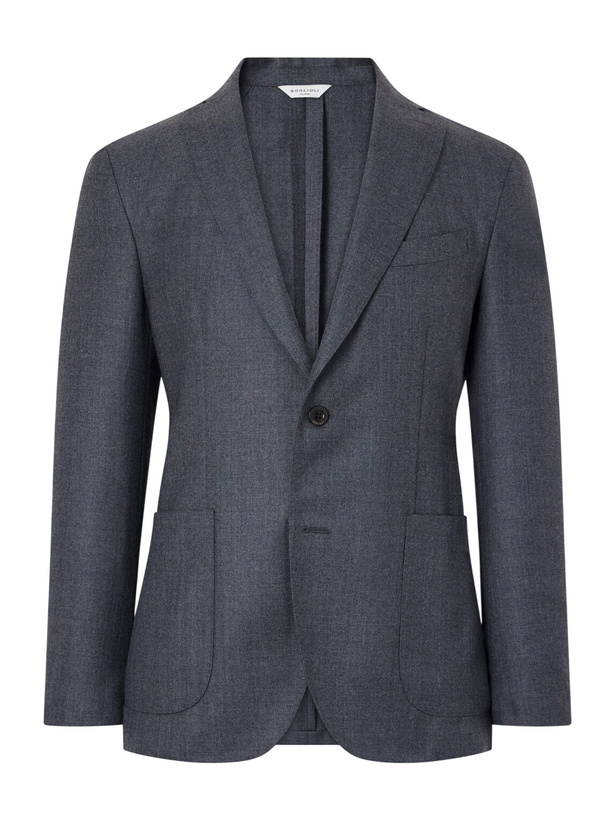 Photo: Boglioli - Double-Breasted Herringbone Virgin Wool Suit Jacket - Gray