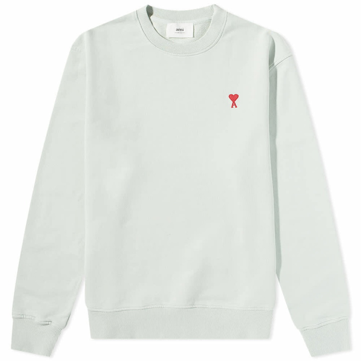 Photo: AMI Men's Small A Heart Crew Sweat in Pale Green