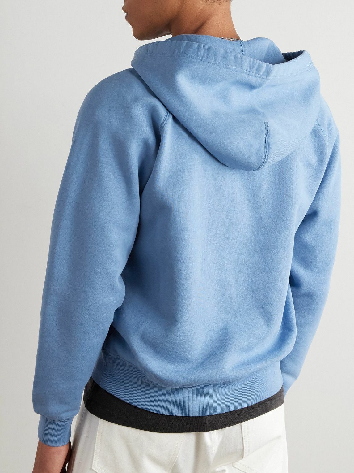 TOM FORD - Slim-Fit Cotton-Jersey Zip-Up Hoodie - Blue