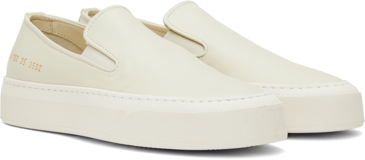 Common Projects Off-White Leather Slip-on Sneakers