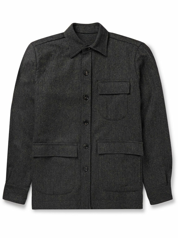Photo: De Petrillo - Herringbone Wool and Cashmere-Blend Jacket - Gray