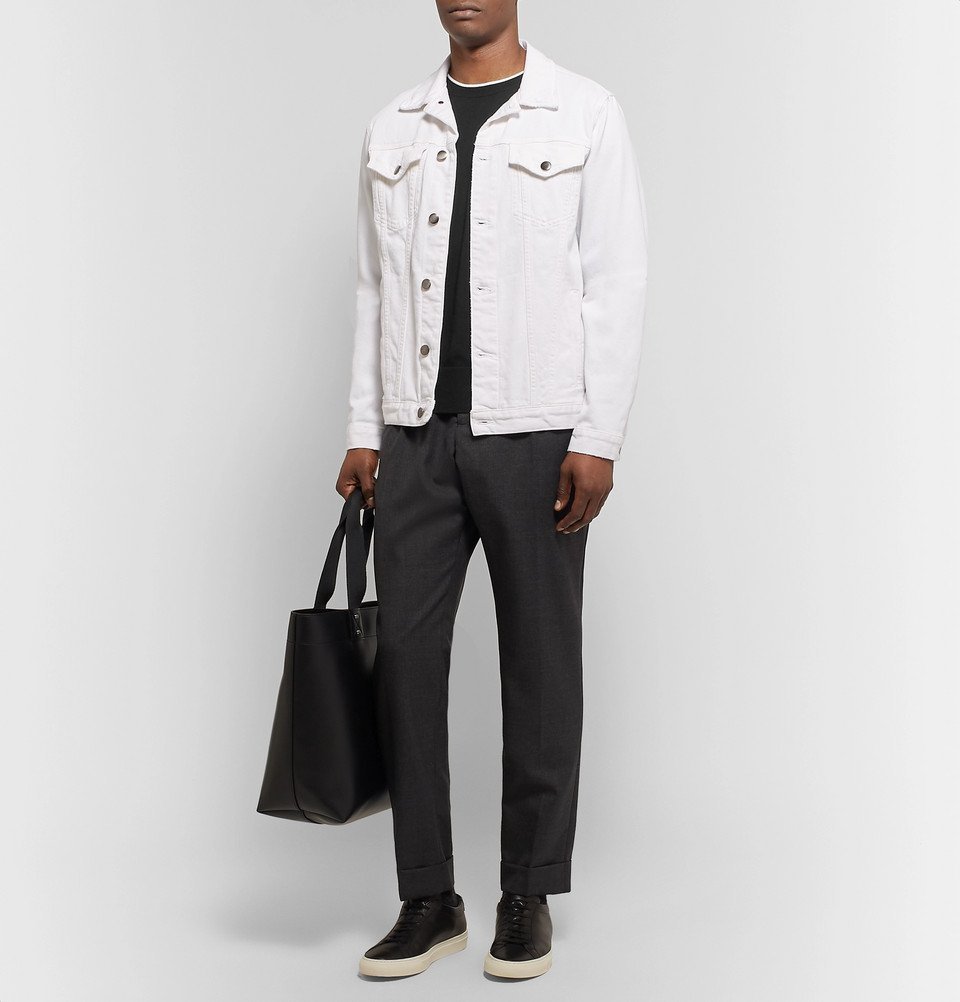 rag & bone - Slim-Fit Contrast-Tipped Cotton, Silk and Cashmere-Blend Sweater - Black