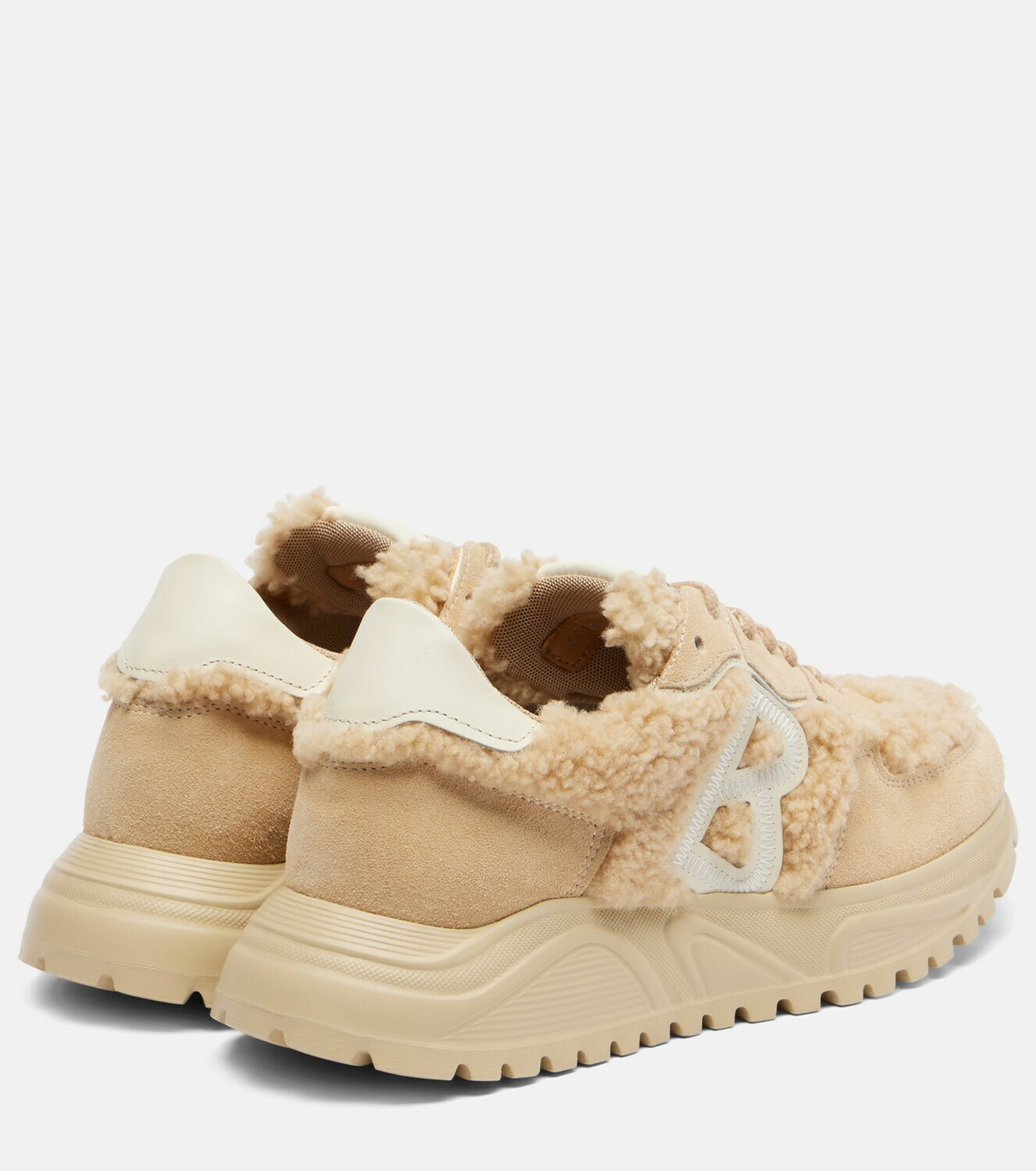 Bogner Malaga 27 suede-trimmed shearling platform sneakers