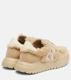 Bogner Malaga 27 suede-trimmed shearling platform sneakers