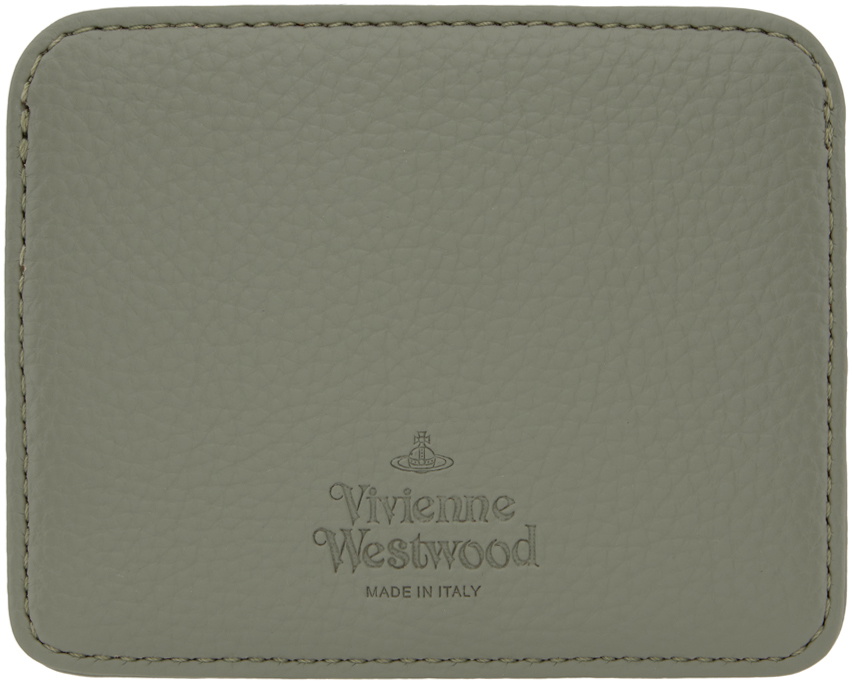 【VIVIENNE WESTWOOD】RE-VEGAN GRAIN HALF MOON CARD HOLDER Vivienne Westwood Green Re-Vegan Half Moon Card Holder