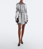 Versace Medusa printed silk twill shirt dress
