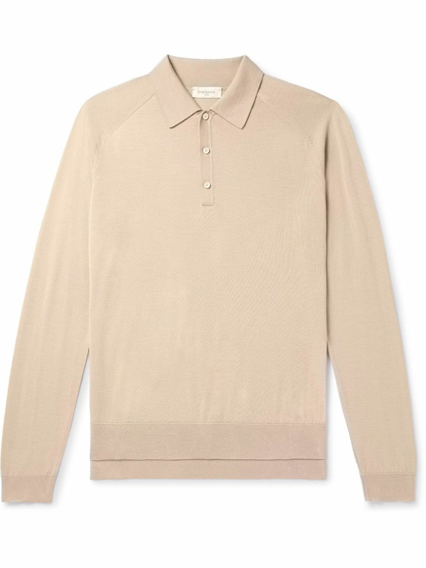 Photo: PIACENZA 1733 - Wool, Silk and Cashmere-Blend Polo Shirt - Neutrals