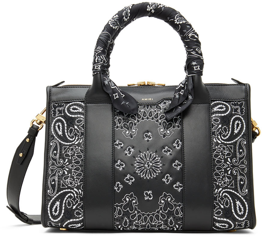 AMIRI Black Mini City Bandana Top Handle Bag Amiri