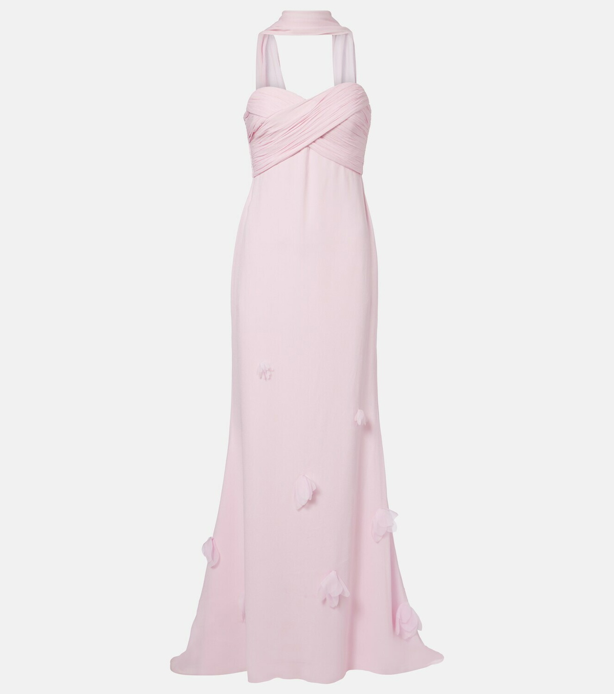 Self-Portrait Scarf-detail georgette gown