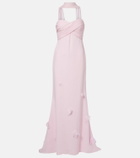 Self-Portrait Scarf-detail georgette gown