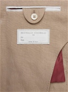 Brunello Cucinelli - Slim-Fit Linen Suit Jacket - Brown