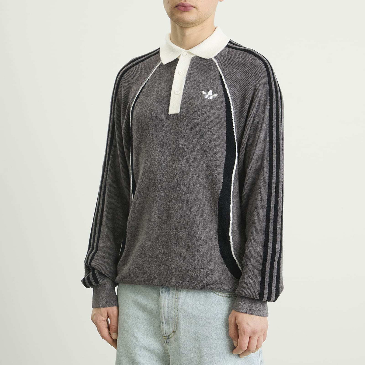 Adidas Men's Wicons Polo in Grey Strata/Black/Off White