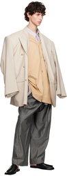 Hed Mayner Beige Dropped Shoulder Cardigan