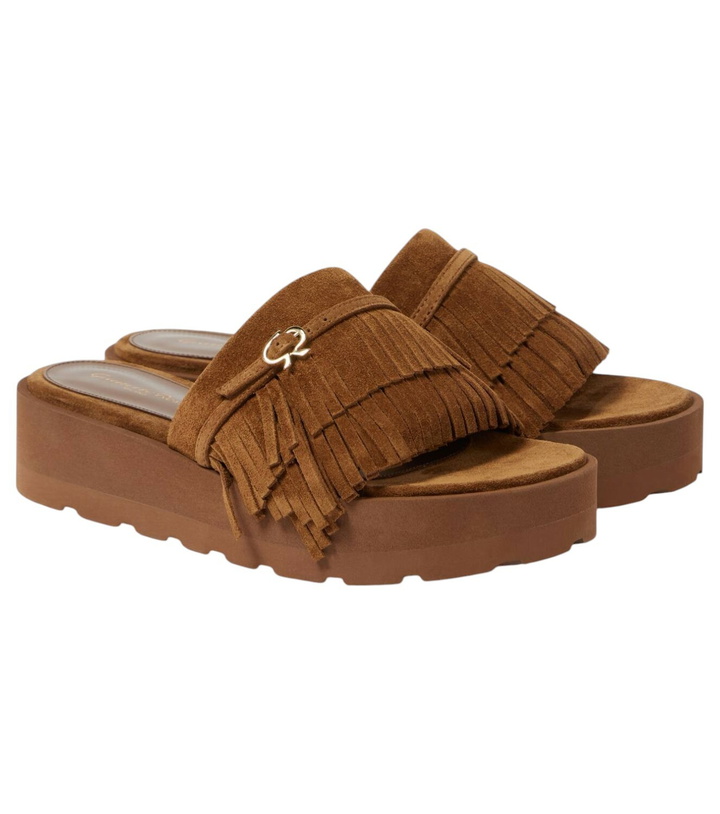 Photo: Gianvito Rossi Fringed suede slides