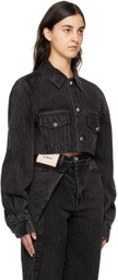BONBOM Black Cropped Denim Jacket