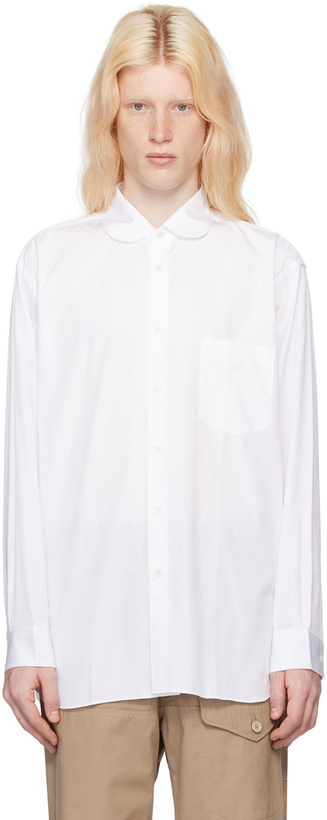 Photo: Comme des Garçons Shirt White Peter Pan Collar Shirt