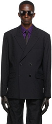 Ernest W. Baker Black Virgin Wool Blazer