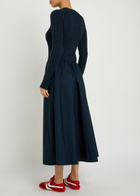 Polo Ralph Lauren Logo Stretch-cotton Midi-dress Navy