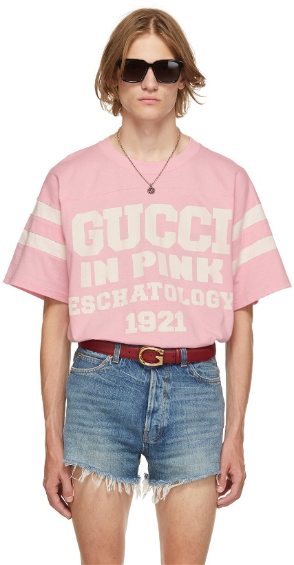 Photo: Gucci Pink '25 Gucci Eschatology in Pink 1921' T-Shirt