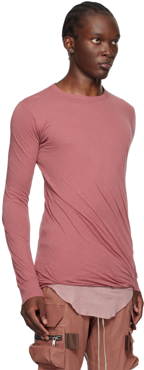 Rick Owens Pink Porterville Double Long Sleeve T-Shirt Rick Owens
