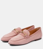 Tod's T Ring suede loafers