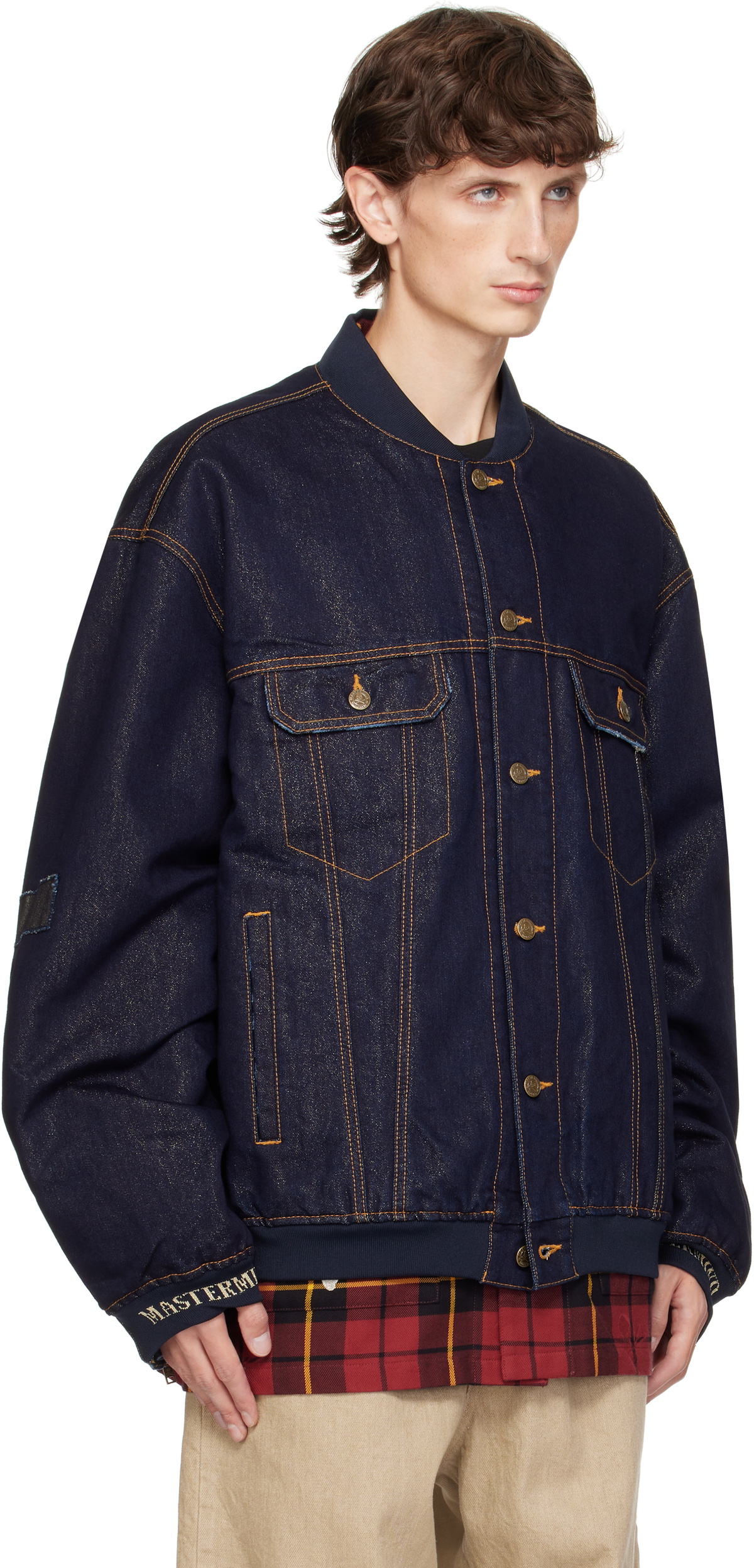 MASTERMIND WORLD Indigo Patchwork Denim Jacket