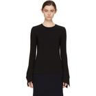 Victoria Beckham Black Flare Sleeve Blouse