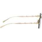Gucci Gold Frameless Rectangular Sunglasses