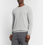 Incotex - Slim-Fit Honeycomb-Knit Cotton Sweater - Gray
