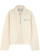 Mki Miyuki Zoku Half-zip Bouclé Sweatshirt Off White