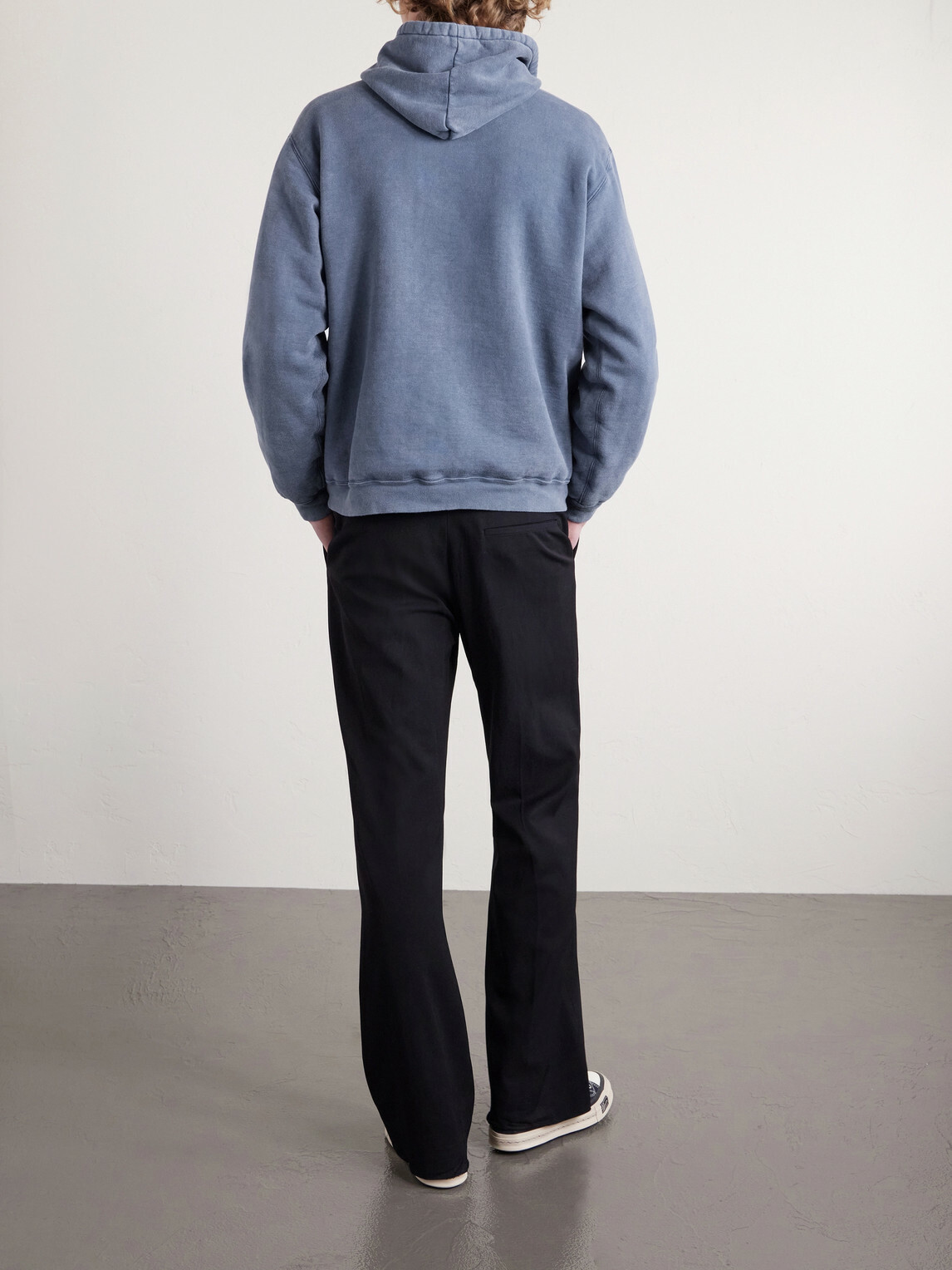 A.PRESSE - Vintage Cotton-Jersey Hoodie - Blue