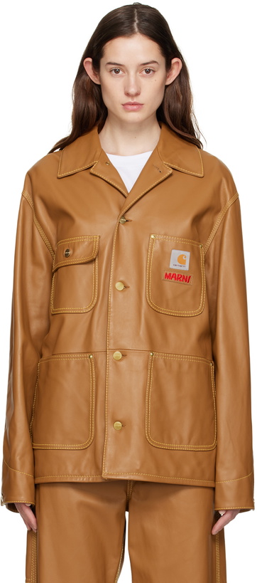 Photo: Marni Tan Carhartt Edition Leather Jacket
