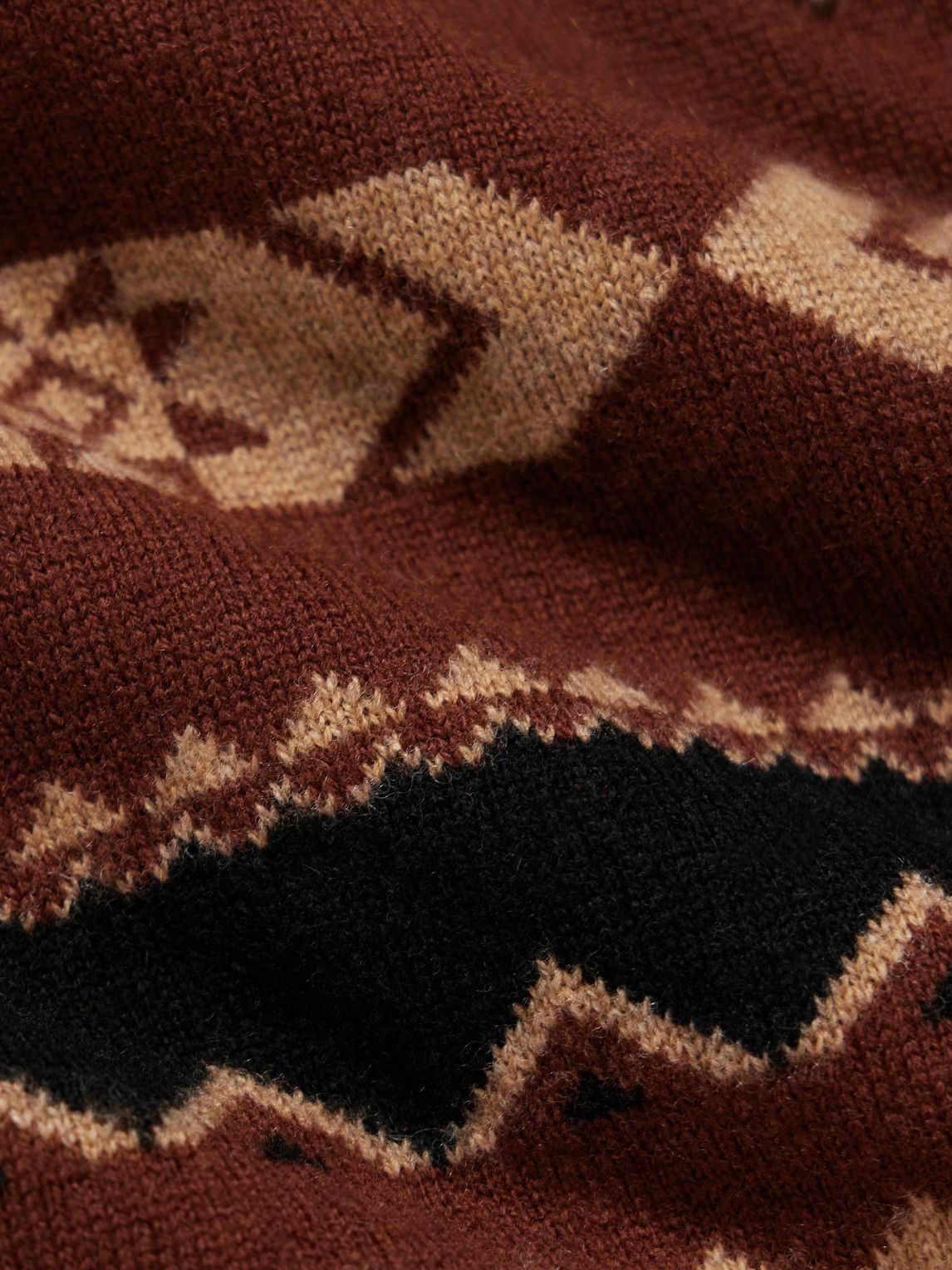MANAAKI - Rongo Jacquard-Knit Merino Wool and Cashmere-Blend Sweater - Brown