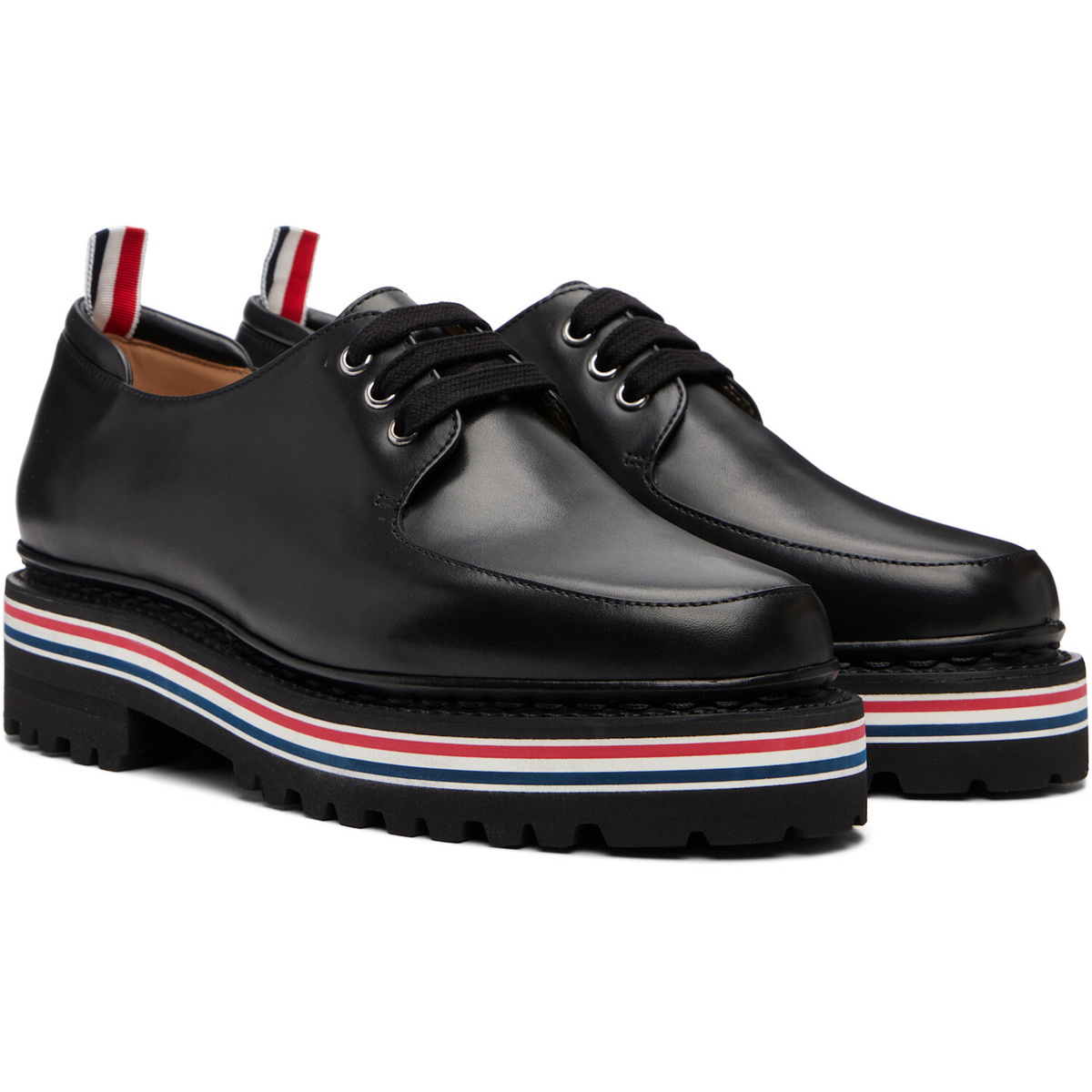 Thom Browne Black Vitello Calf All Terrain Sole Derbys