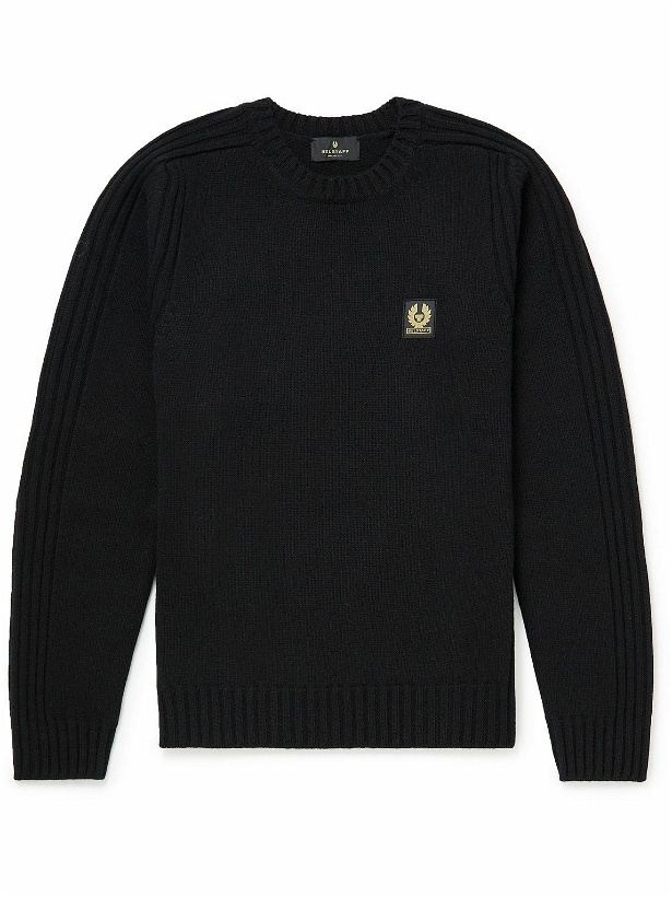 Photo: Belstaff - Logo-Appliquéd Wool Sweater - Black