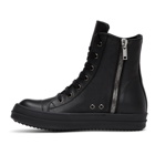 Rick Owens Black Capped High-Top Sneakers