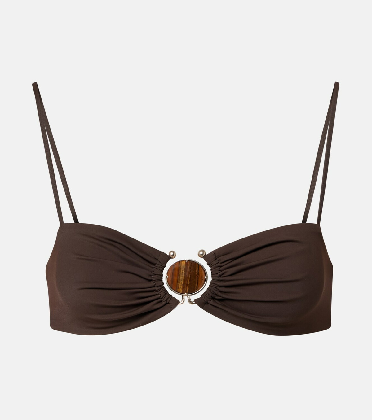 Christopher Esber Embellished ring-detail bikini top