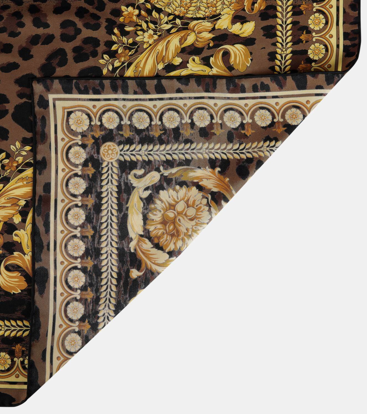 Versace Wild Barocco silk twill scarf
