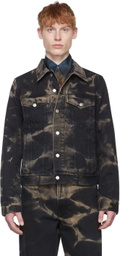 Dries Van Noten Black & Beige Denim Jacket