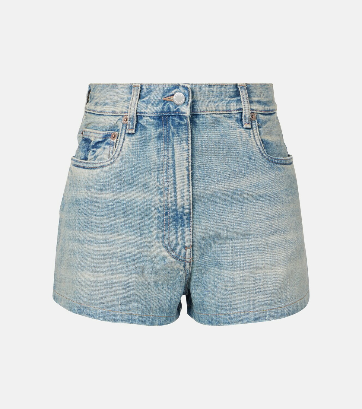 Prada High-rise denim shorts