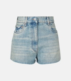 Prada High-rise denim shorts