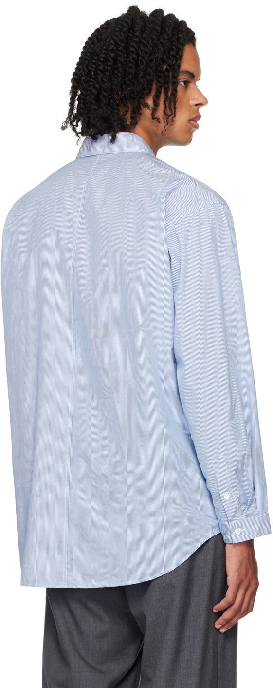 ATON Blue Giza Stripe Shirt