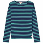 Armor-Lux Women's Long Sleeve Marinière Heritage T-Shirt in Seal/Infinity