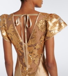 Rodarte Lace-trimmed sequined silk satin gown