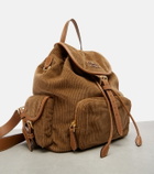 Miu Miu Leather-trimmed corduroy backpack