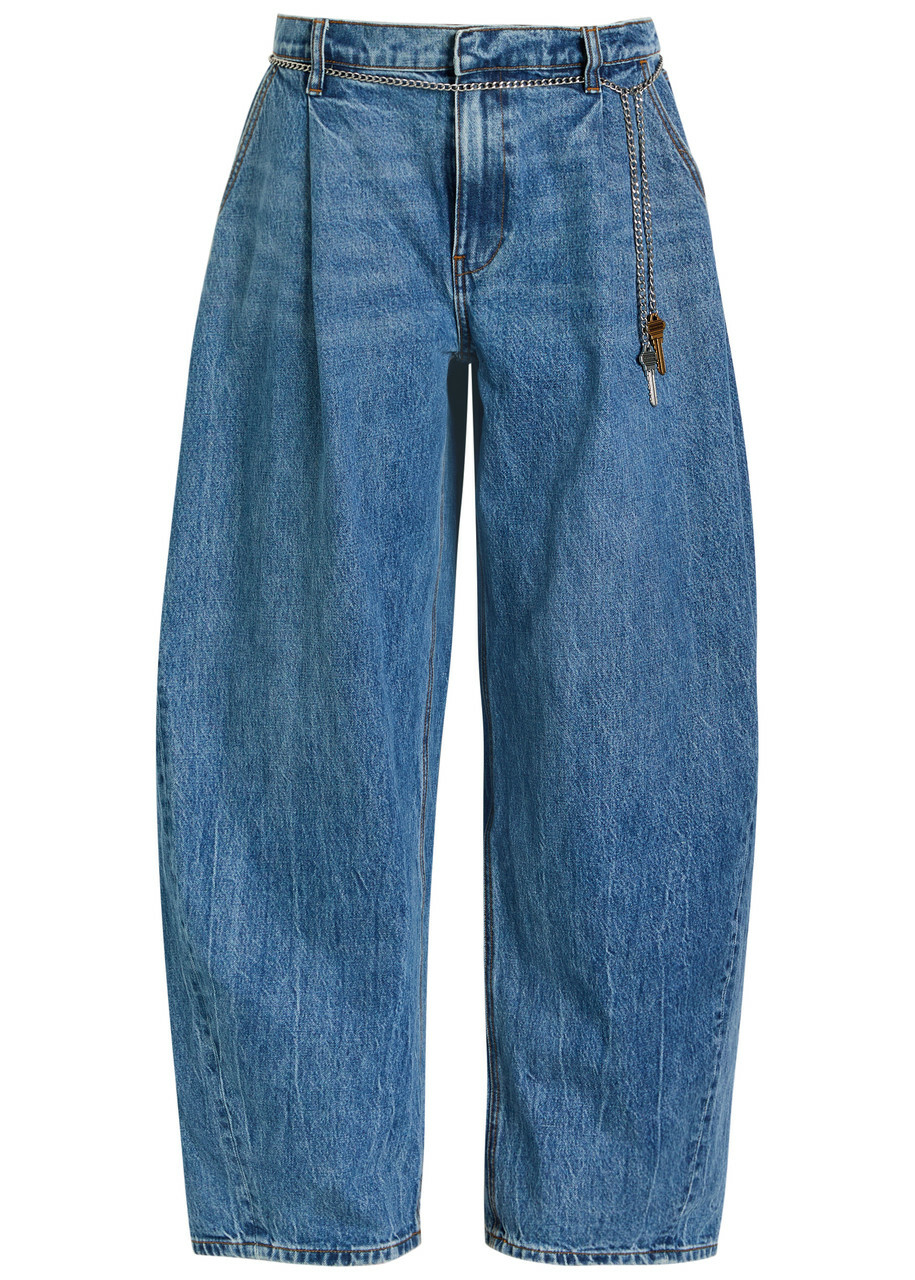 Alexanderwang.t Boxer-effect Wide Barrel-leg Jeans Blue