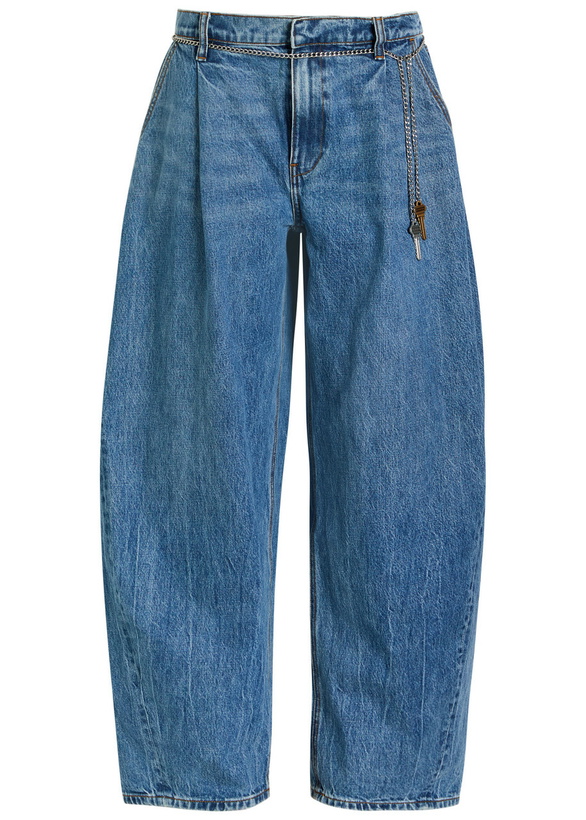 Photo: Alexanderwang.t Boxer-effect Wide Barrel-leg Jeans Blue