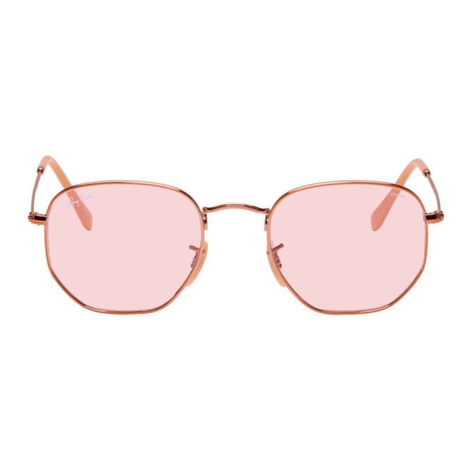 Photo: Ray-Ban Copper and Pink Hexagonal Evolve Sunglasses