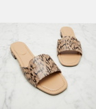 Jimmy Choo Dina snake-effect leather slides
