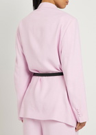 Armarium Rea Belted Slubbed Woven Blazer Pink